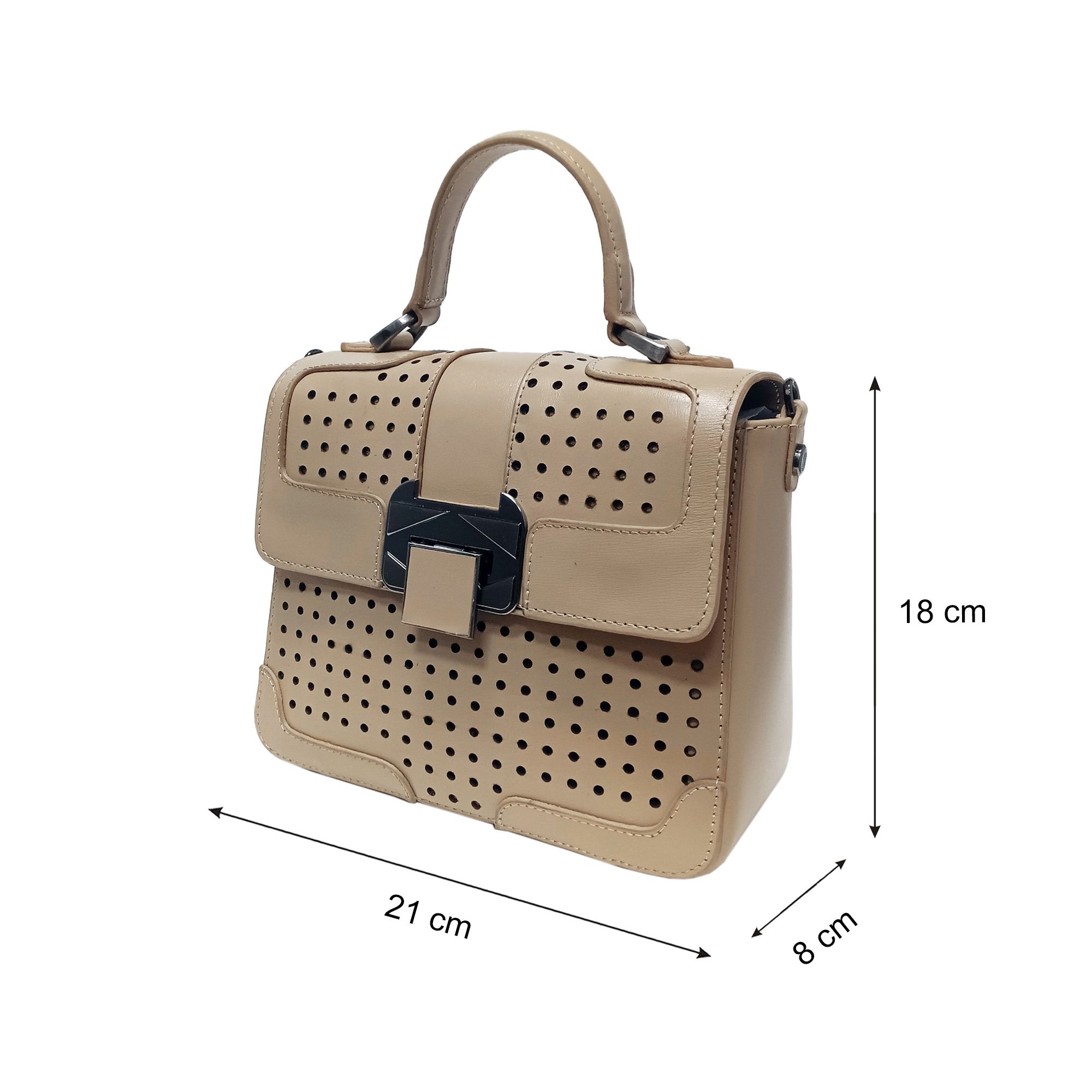 Túi Xách Nữ Da Hoạ Tiết Kem 26K.205
