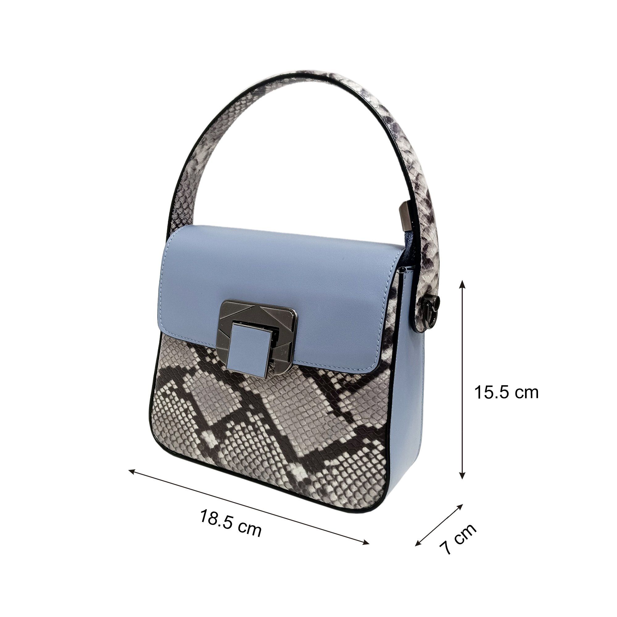 Túi Xách Da Vân Nữ Xanh Ghi 26X.16