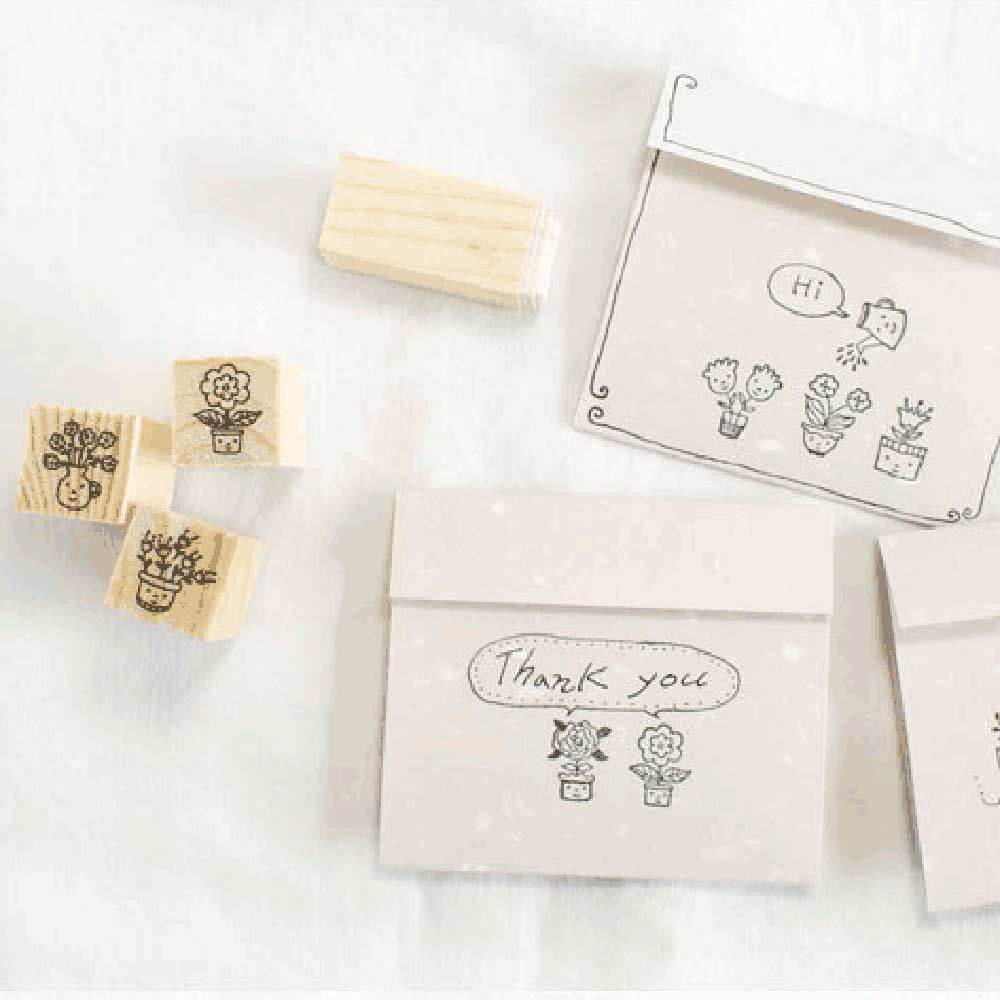 SET 12 CON DẤU GỖ DIY