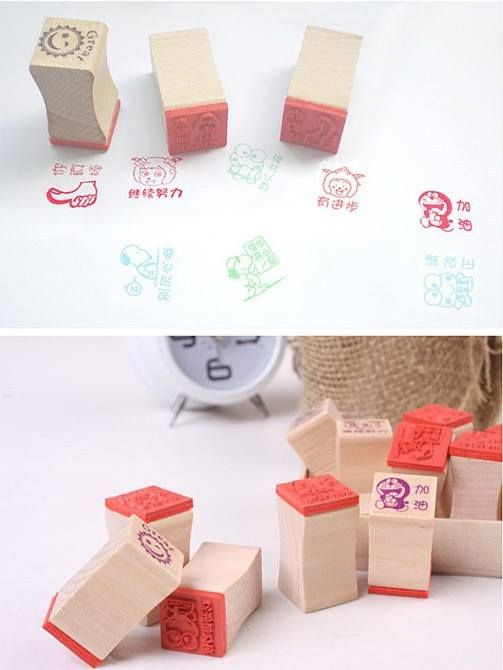 SET 12 CON DẤU GỖ