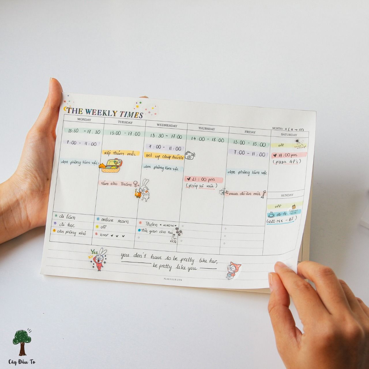 Giấy Planner A4 Weekly/Monthly Times