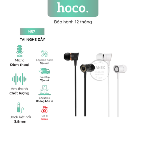 Tai Nghe Dây Hoco M37 Tpe Jack 3.5mm Có Mic Dài 1.2m