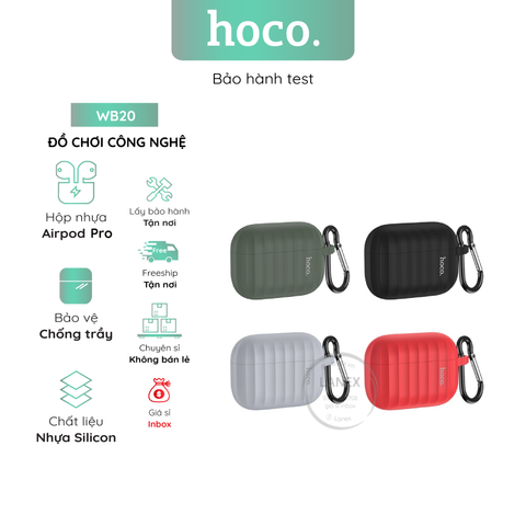 Đồ Chơi Công Nghệ Hoco Wb20 Hộp Nhựa Silicon Đựng Tai Nghe Airpods Pro Dày 2.0mm