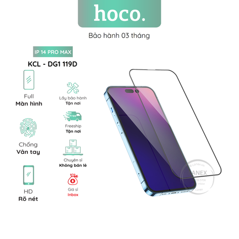 Kính Cường Lực Hoco Dg1 119D Iphone 14 Pro Max Full Màn Hình