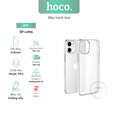 Ốp Lưng Hoco Nhựa Tpu Trong Suốt Iphone 11 6.1 Inch Dày 0.8mm