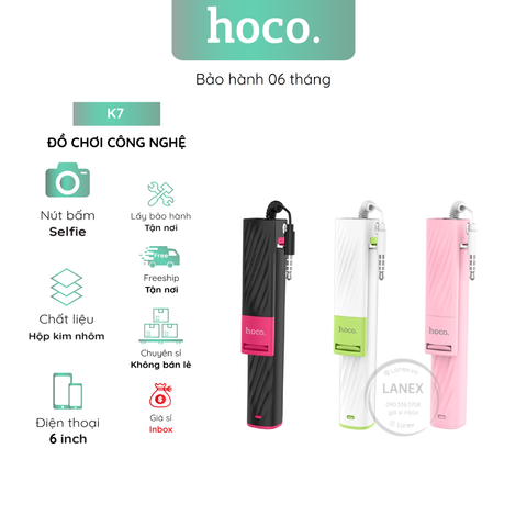 Đồ Chơi Công Nghệ Hoco K7 Gậy Chụp Hình Selfie Mini Jack 3.5mm Dài 0.64m