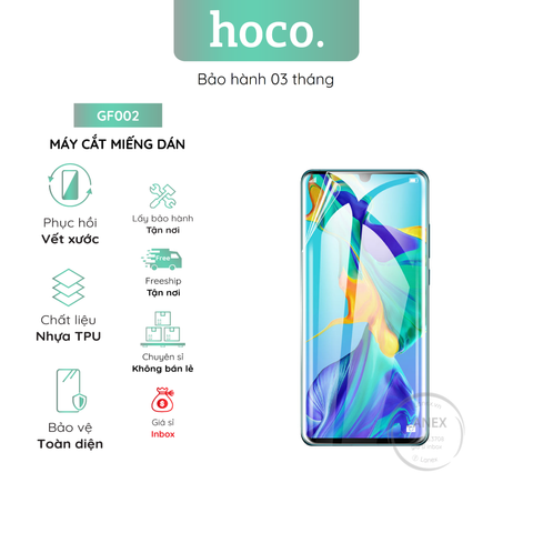 Máy Cắt Miếng Dán Hoco - Gf002 Miếng Dán Tpu Bảo Vệ Mặt Trước Điện Thoại Tự Phục Hồi Vết Xước 1 Hộp 50 Miếng