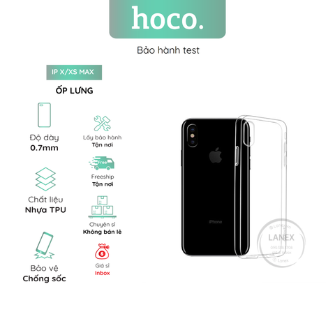 Ốp Lưng Hoco Nhựa Tpu Trong Suốt Iphone Xs Max 6.5 Inch Dày 0.7mm