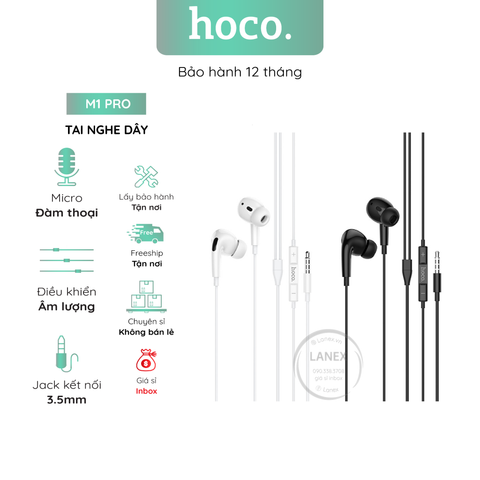 Tai Nghe Dây Hoco M1 Pro Tpe Jack 3.5mm Có Mic Có Logo Dài 1.2m