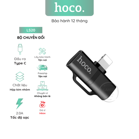 Bộ Chuyển Đổi Hoco Ls20 2 Đầu Lightning 2.0a Hỗ Trợ Mic