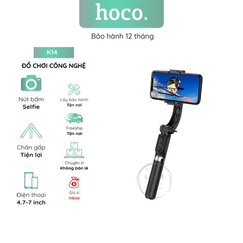 Đồ Chơi Công Nghệ Hoco K14 Gậy Chụp Hình Selfie Chống Run Bluetooth V3.0 Kèm Remote Dài 0.6m