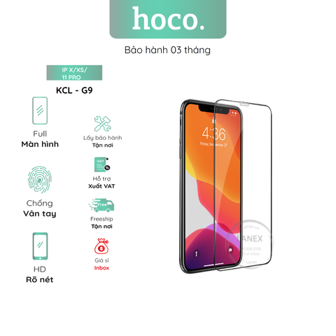 Kính Cường Lực Hoco G9 Ip X / Xs / 11 Pro Full Màn Hình