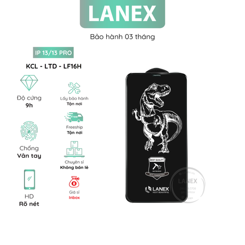 Kính Cường Lực Lanex Ltd - Lf16h Hd Ip 14 / 13 / 13 Pro Full Màn Hình ( Hộp 10 Miếng / Giá 1 Miếng )