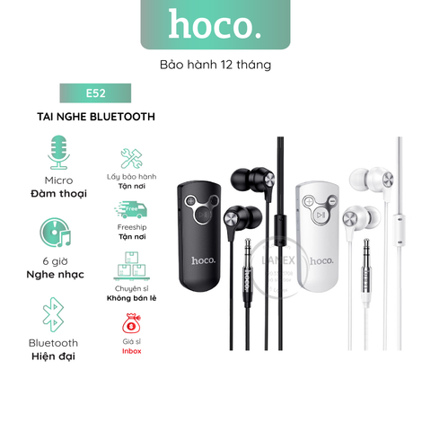 Tai Nghe Bluetooth Hoco E52 2 Bên V5.0 Kẹp Áo Có Mic