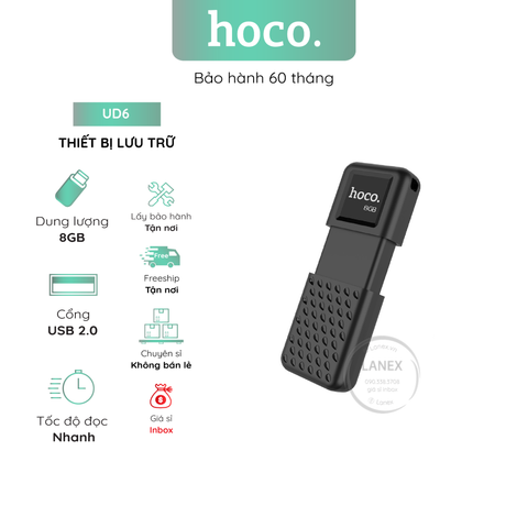 Thiết Bị Lưu Trữ Hoco Ud6 8Gb Usb 2.0 Nhựa Abs