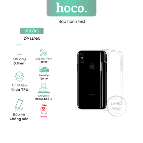 Ốp Lưng Hoco Nhựa Tpu Trong Suốt Iphone X / Xs 5.8 Inch Dày 0.8mm