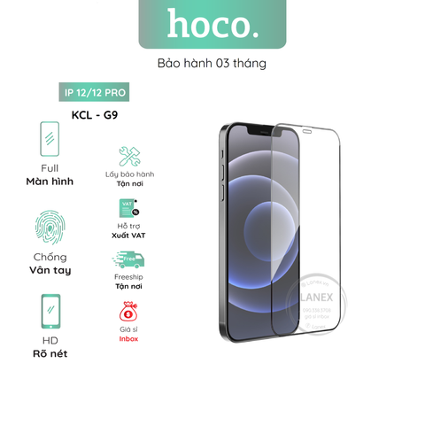 Kính Cường Lực Hoco G9 Ip 12 / 12 Pro Full Màn Hình