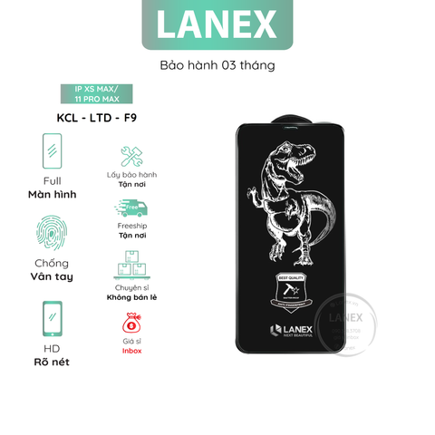 Kính Cường Lực Lanex Ltd - F9 Hd Iphone Xs Max / 11 Pro Max Full Màn Hình ( Hộp 10 Miếng / Giá 1 Miếng )