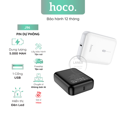 Pin Dự Phòng Hoco J96 Polymer 1 Cổng Usb 5000mah Đèn Led