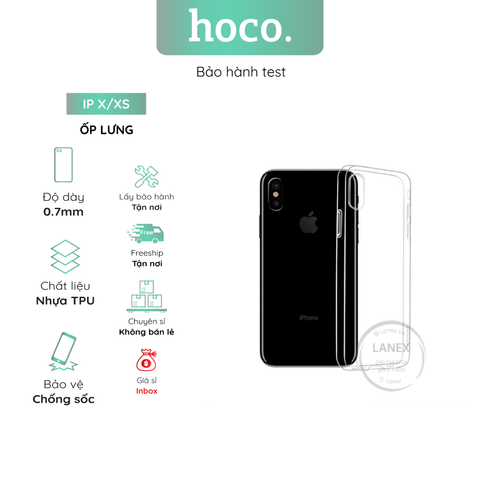 Ốp Lưng Hoco Nhựa Tpu Trong Suốt Iphone X / Xs 5.8 Inch Dày 0.7mm