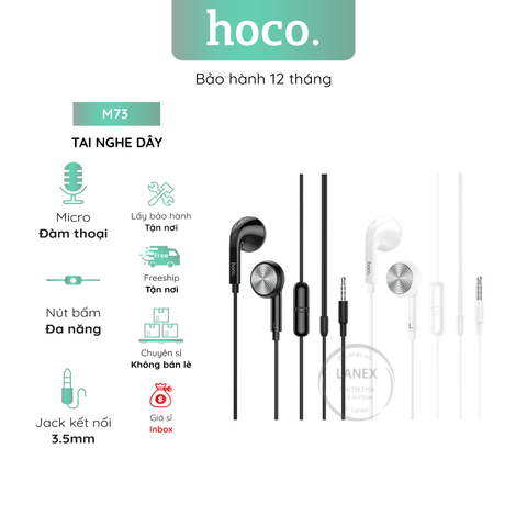 Tai Nghe Dây Hoco M73 Tpe Jack 3.5mm Có Mic Dài 1.2m