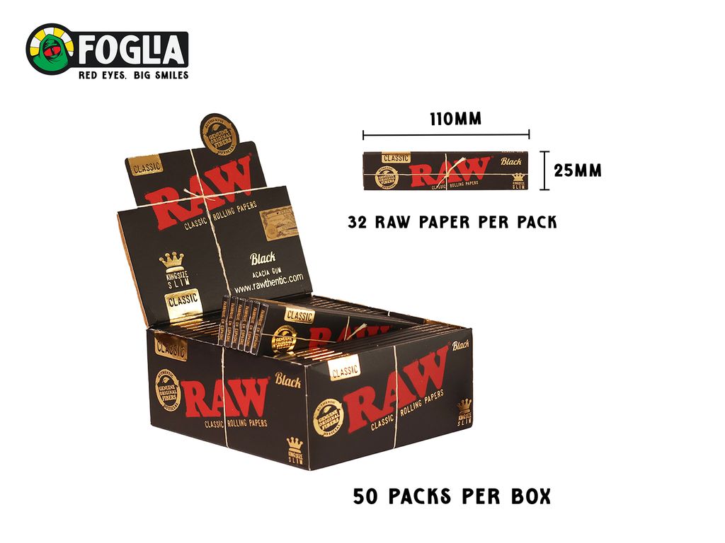 RAW BLACK KING SIZE CLASSIC SLIM PAPERS