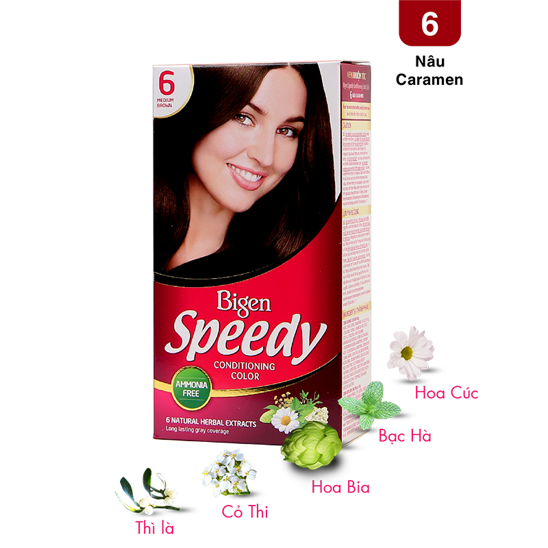  Bigen Speedy Số 6 - Nâu Caramen 