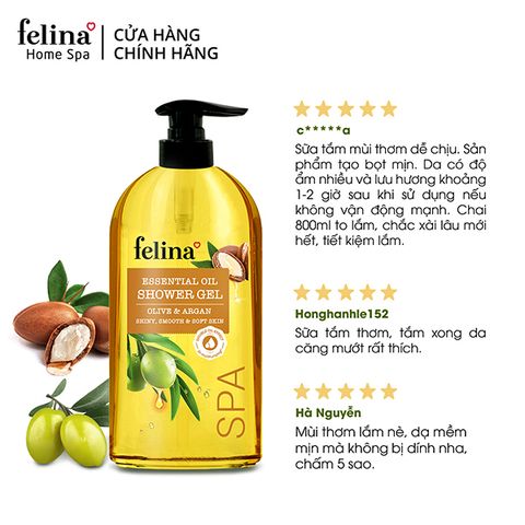 Gel Tắm Tinh Dầu Dưỡng Ẩm Oliu & Argan - 