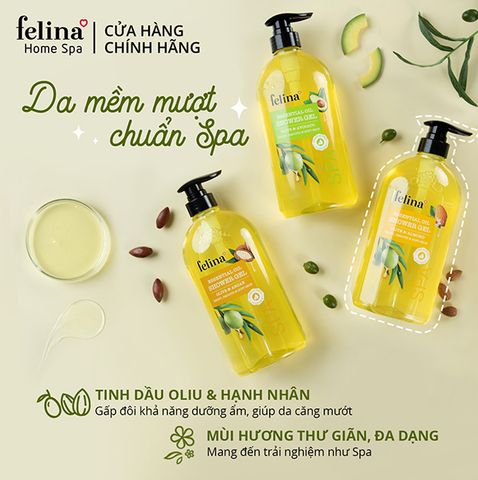 Gel Tắm Tinh Dầu Dưỡng Ẩm Oliu & Hạnh Nhân - 