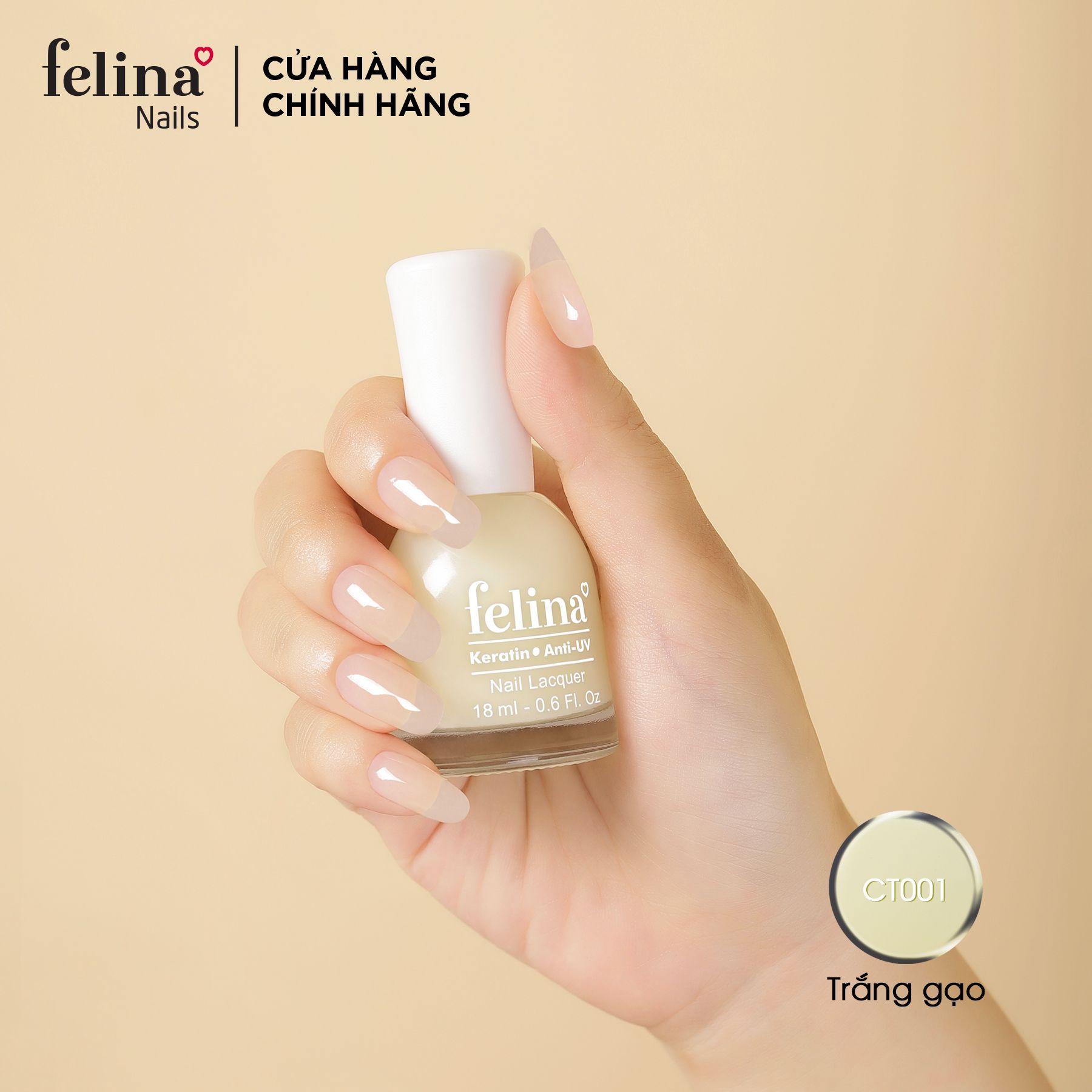 Sơn móng tay Felina màu Trắng Gạo_CT001 -