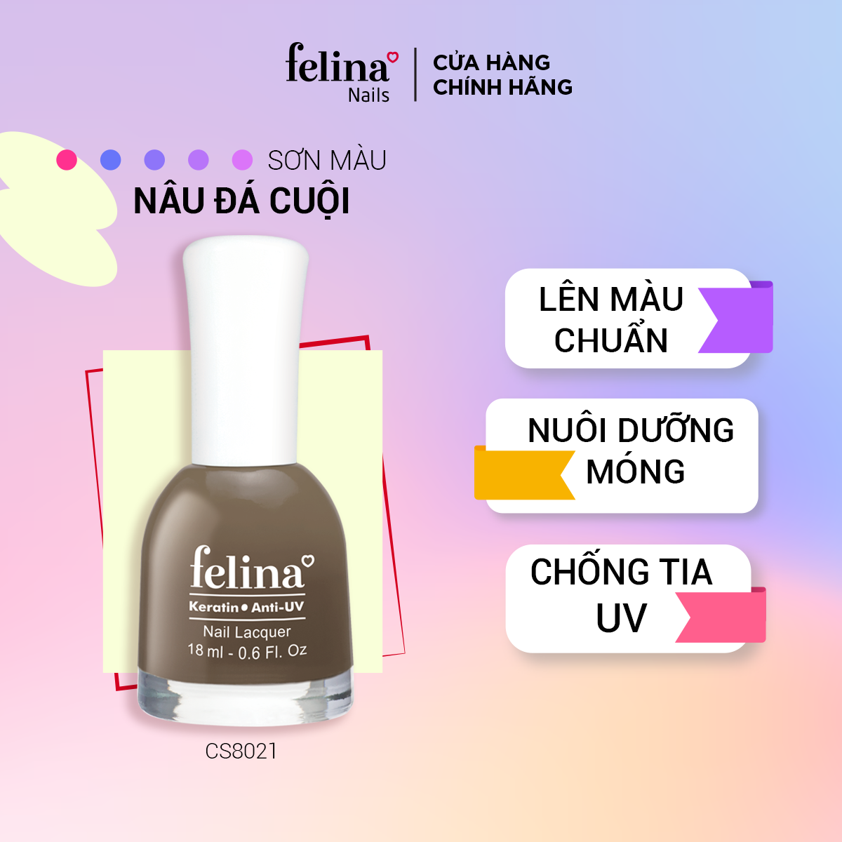 Sơn móng tay Felina màu Nâu Đá Cuội_CS8021 -