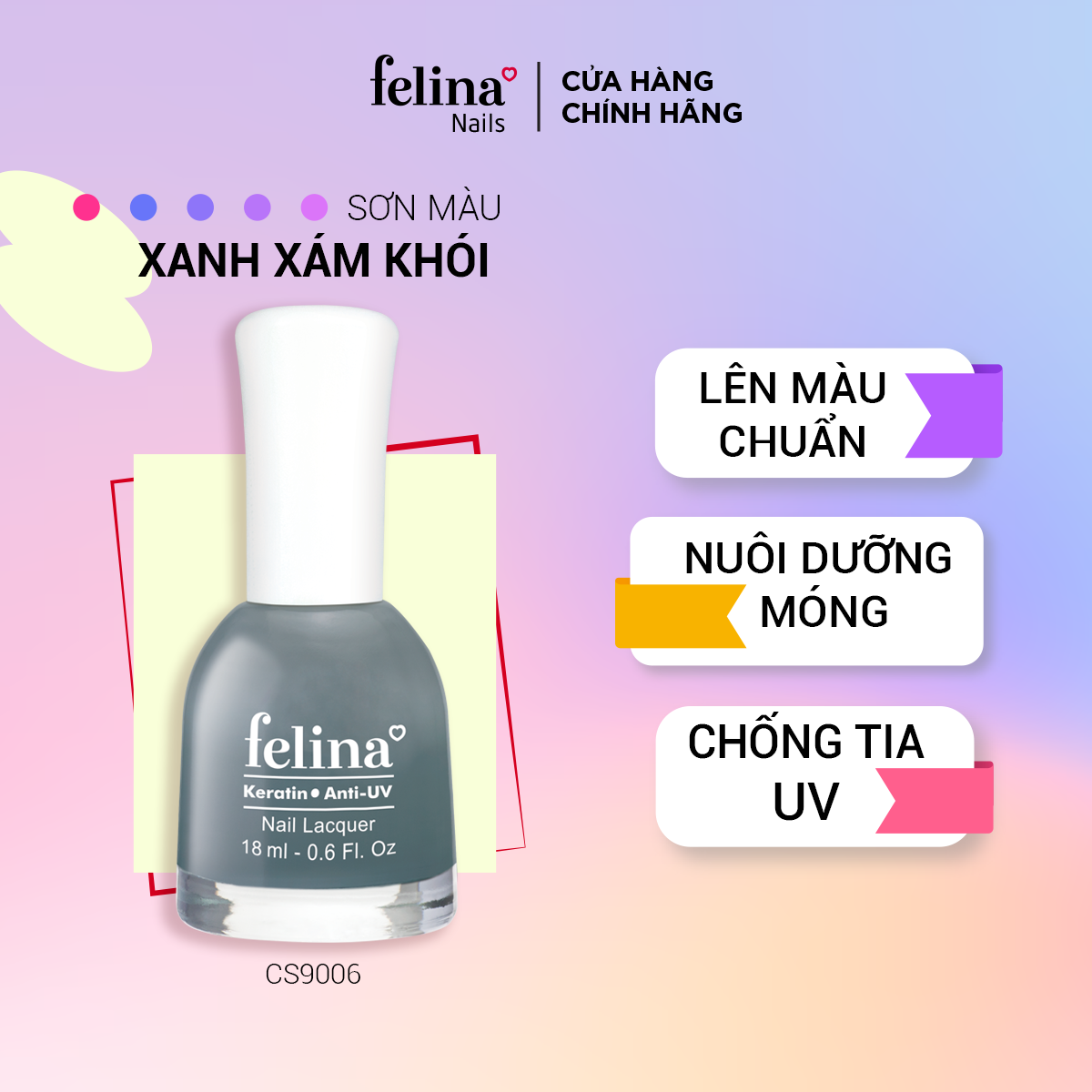 Sơn móng tay Felina màu Xanh Xám Khói_CS9006 -