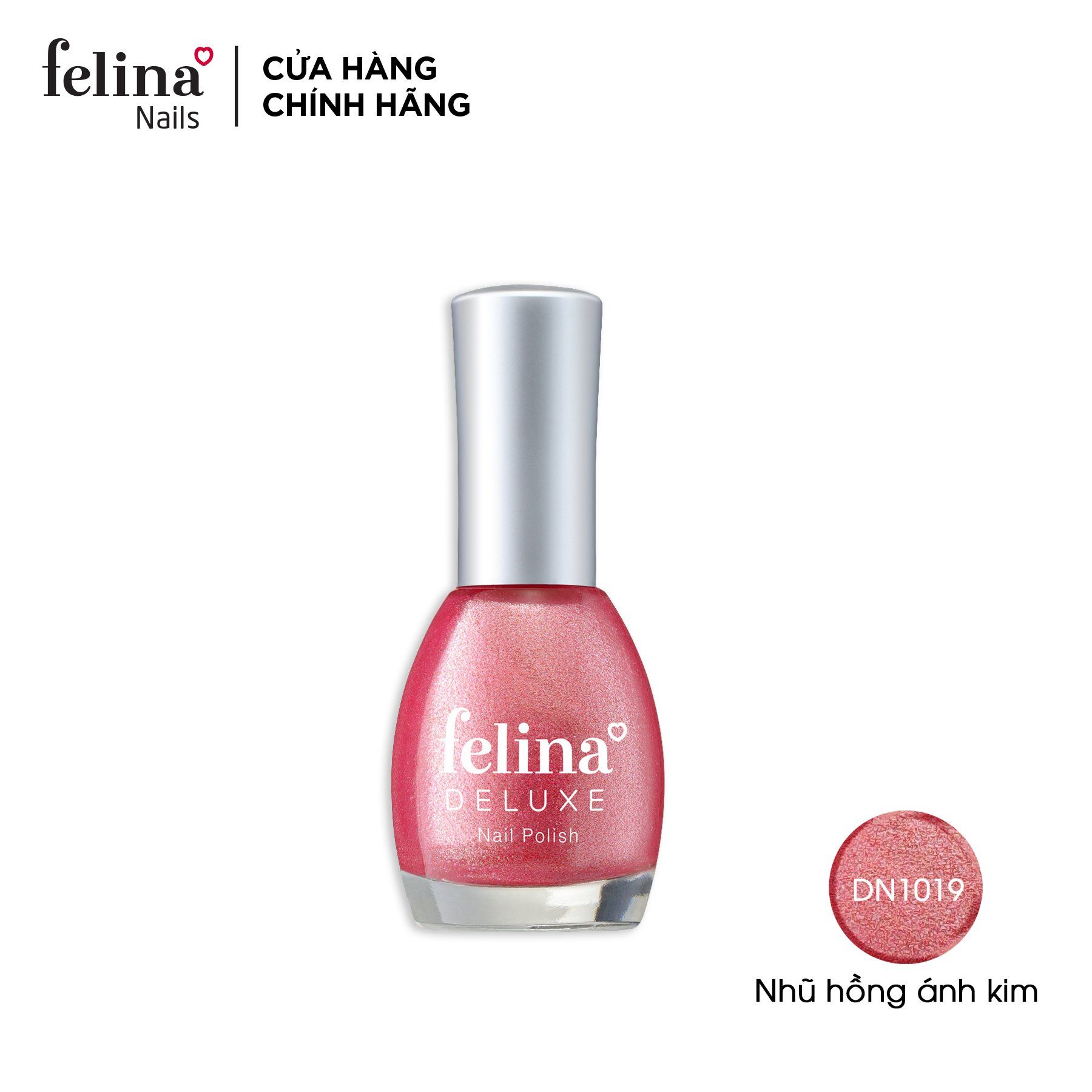 Sơn Móng Tay Felina Deluxe màu Nhũ Hồng Ánh Kim_DN1019 -