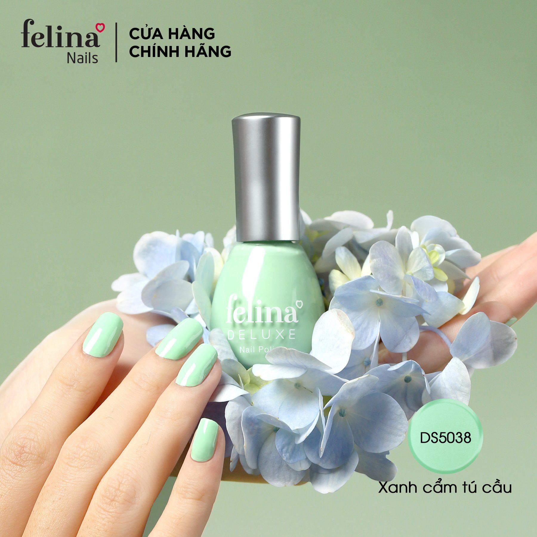 Sơn móng tay Felina Deluxe màu Xanh cẩm tú cầu_DS5038 -