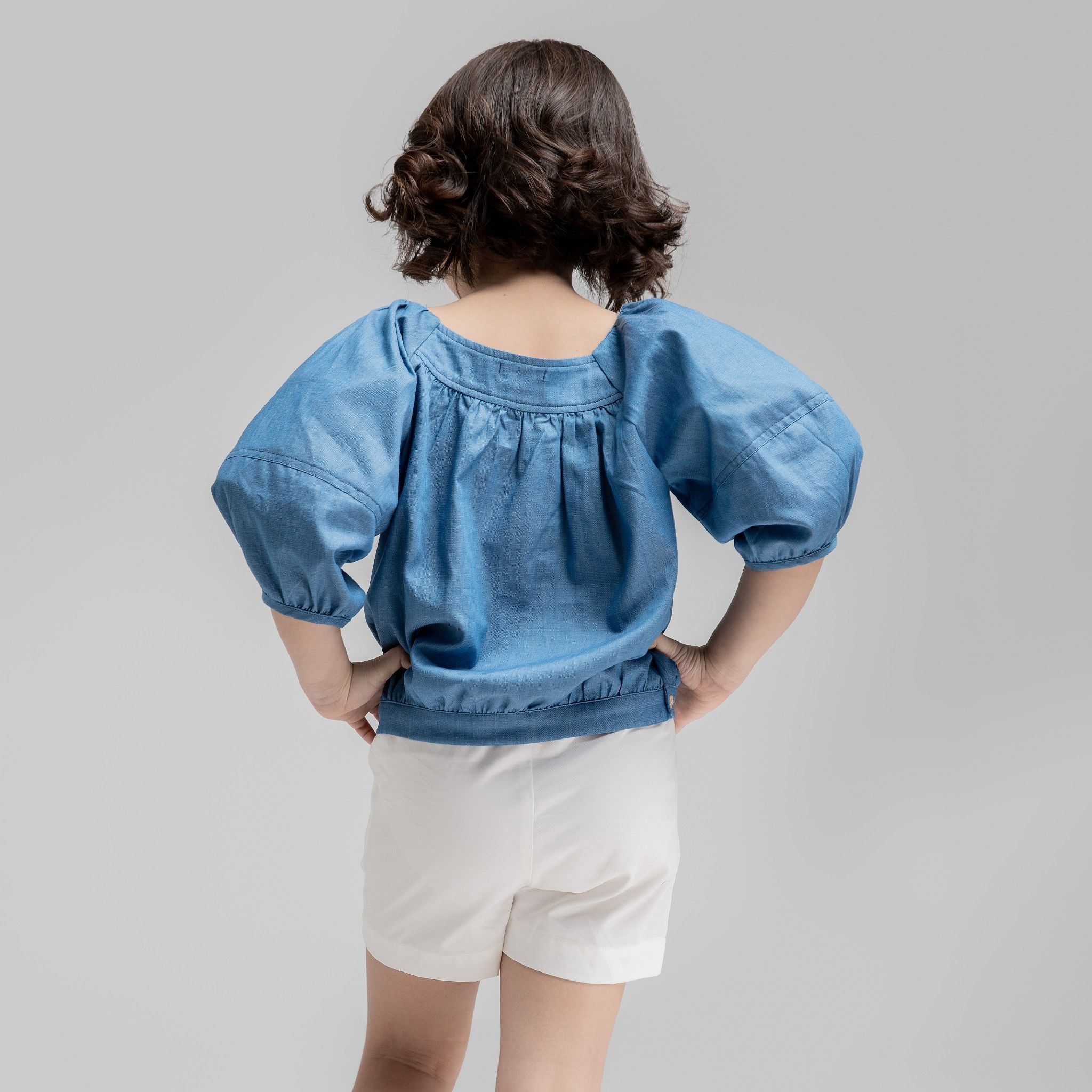Áo bé gái Rebecca - Denim nhạt