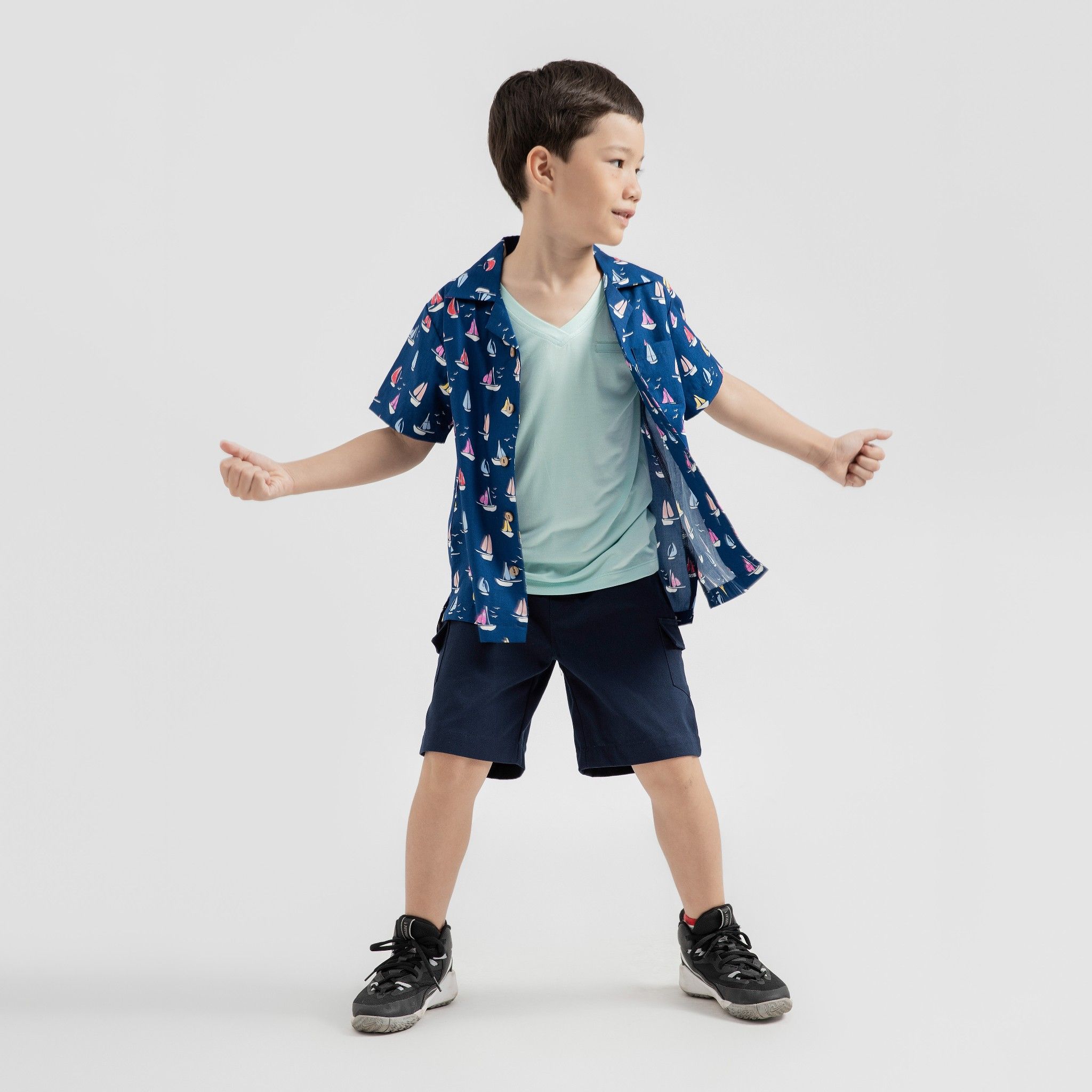 Quần shorts bé trai Chris - Denim đậm