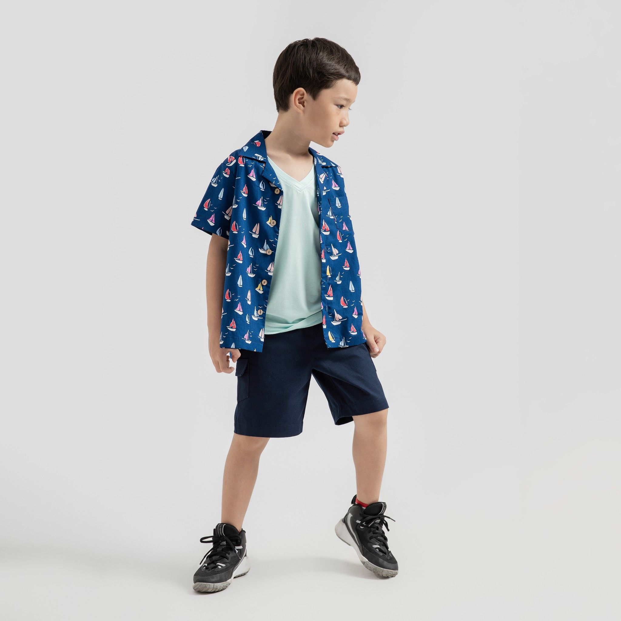 Quần shorts bé trai Chris - Denim đậm