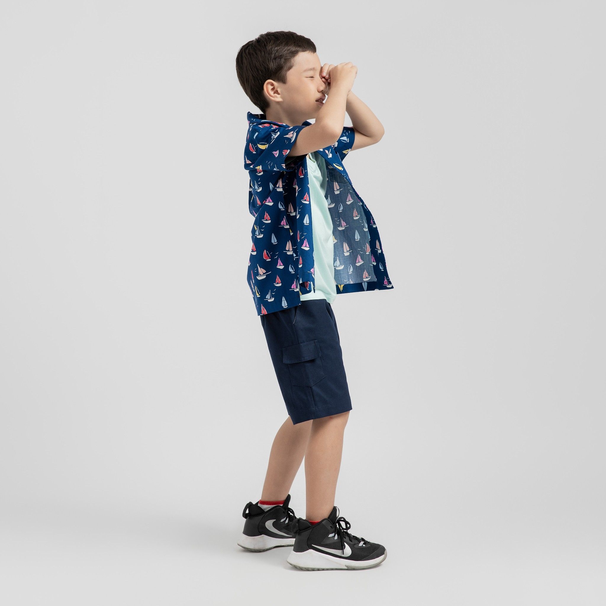 Quần shorts bé trai Chris - Denim đậm