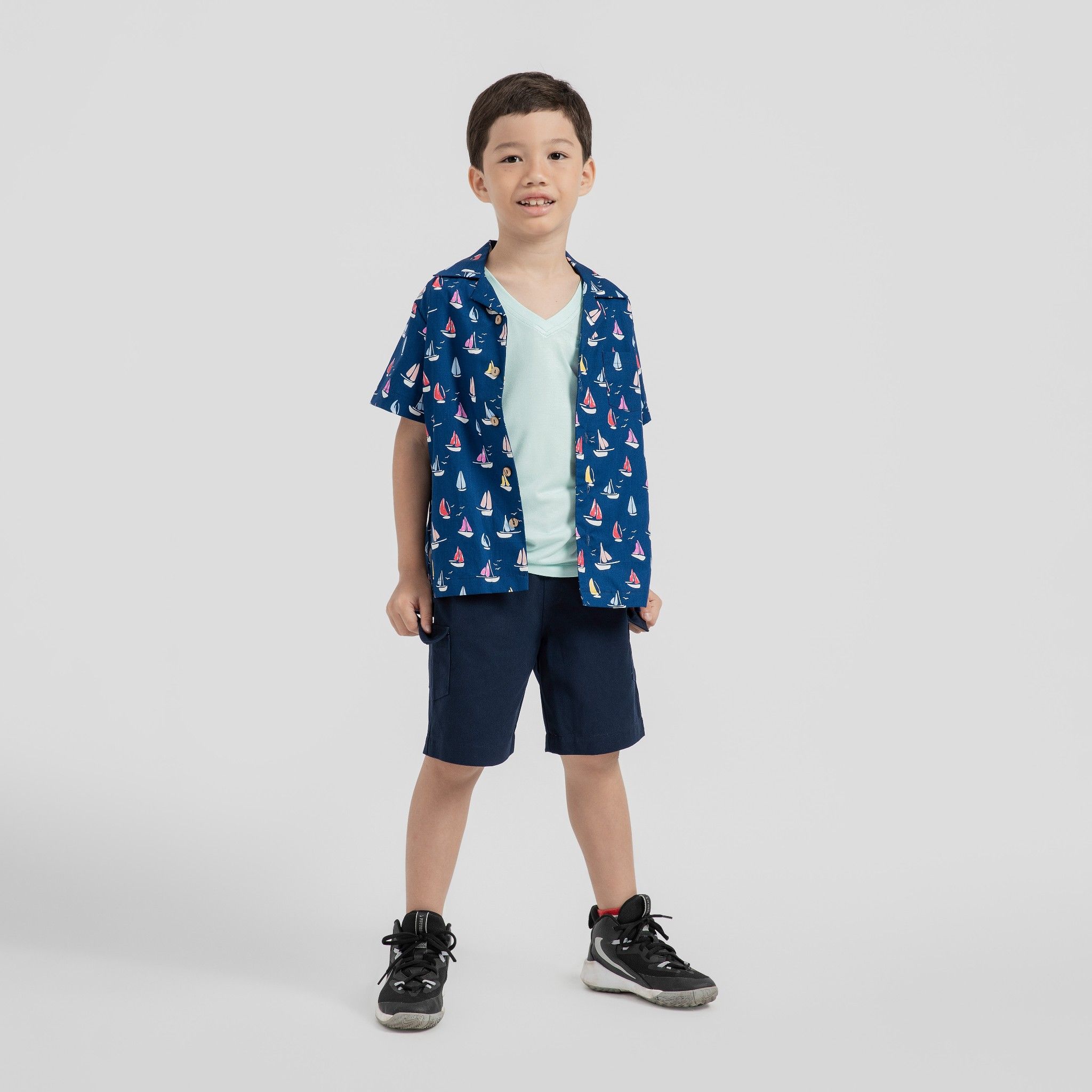 Quần shorts bé trai Chris - Denim đậm