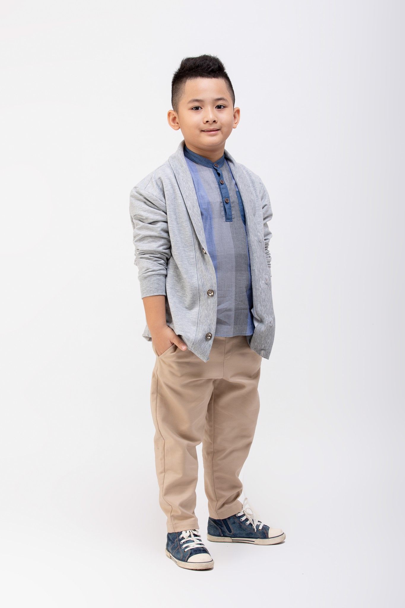 Áo cardigan BT Sean - Thun xám