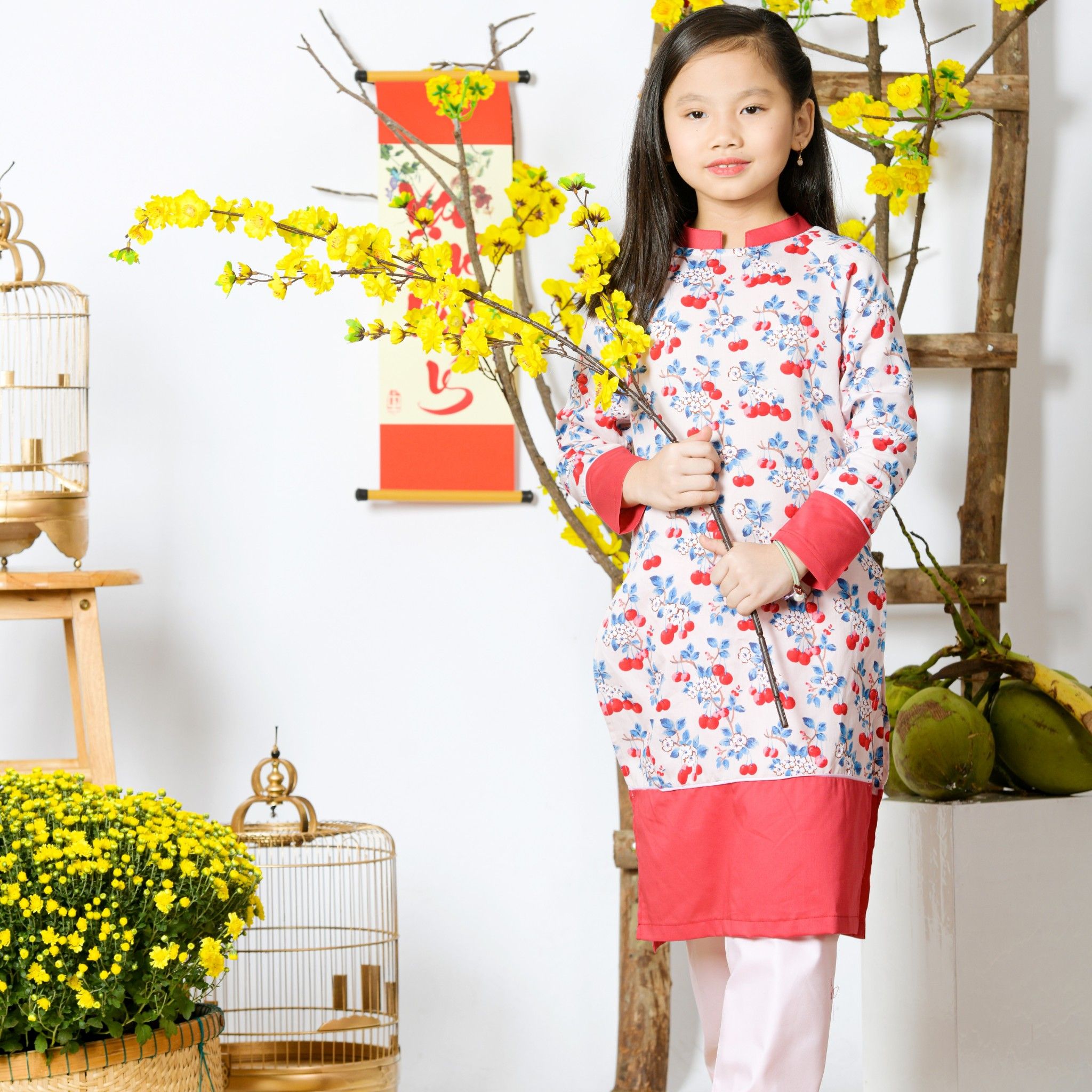 AD BG tay dài Linh Đan - Hồng cherry đỏ