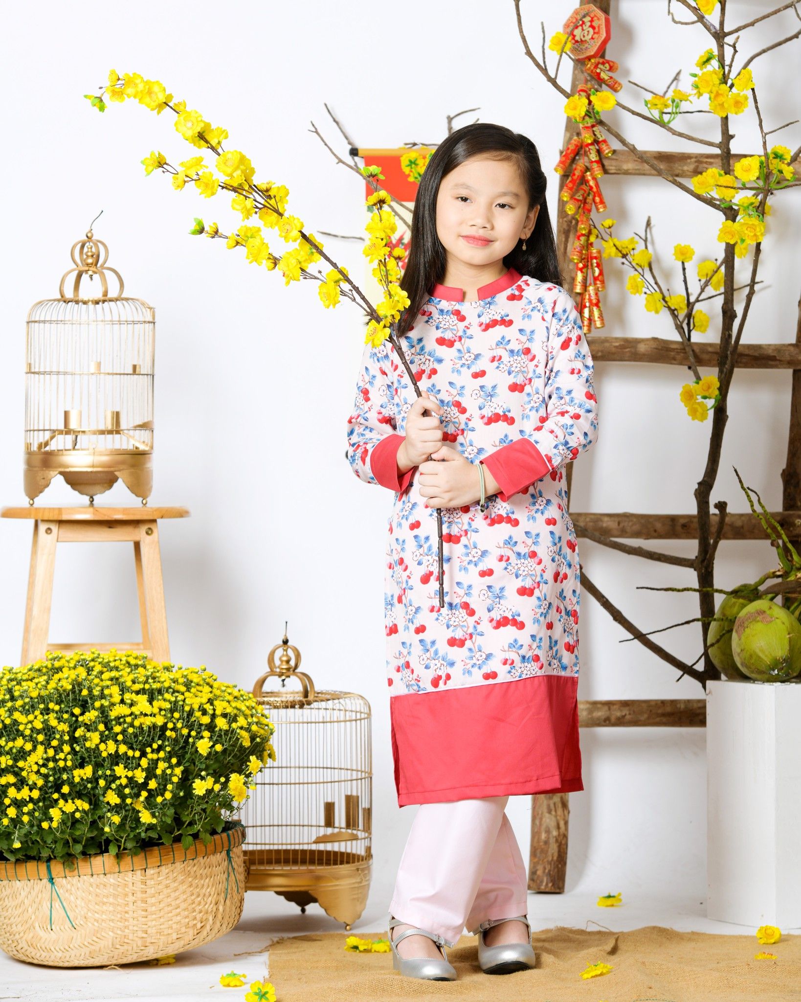 AD BG tay dài Linh Đan - Hồng cherry đỏ