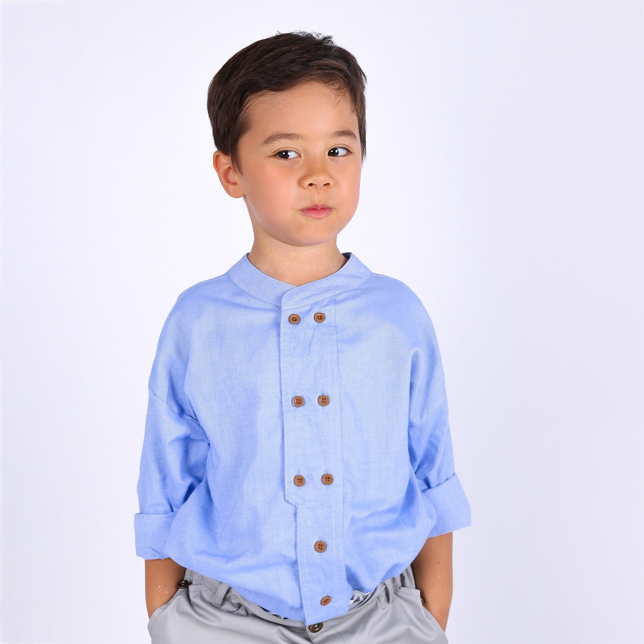 Áo bé trai Anthony - Pho xanh blue nhạt