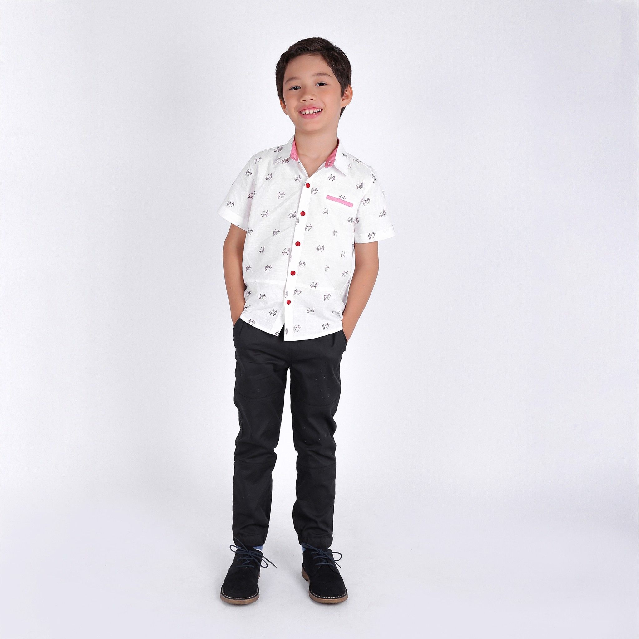 Quần dài bé trai Nicky - Khaki xám đen