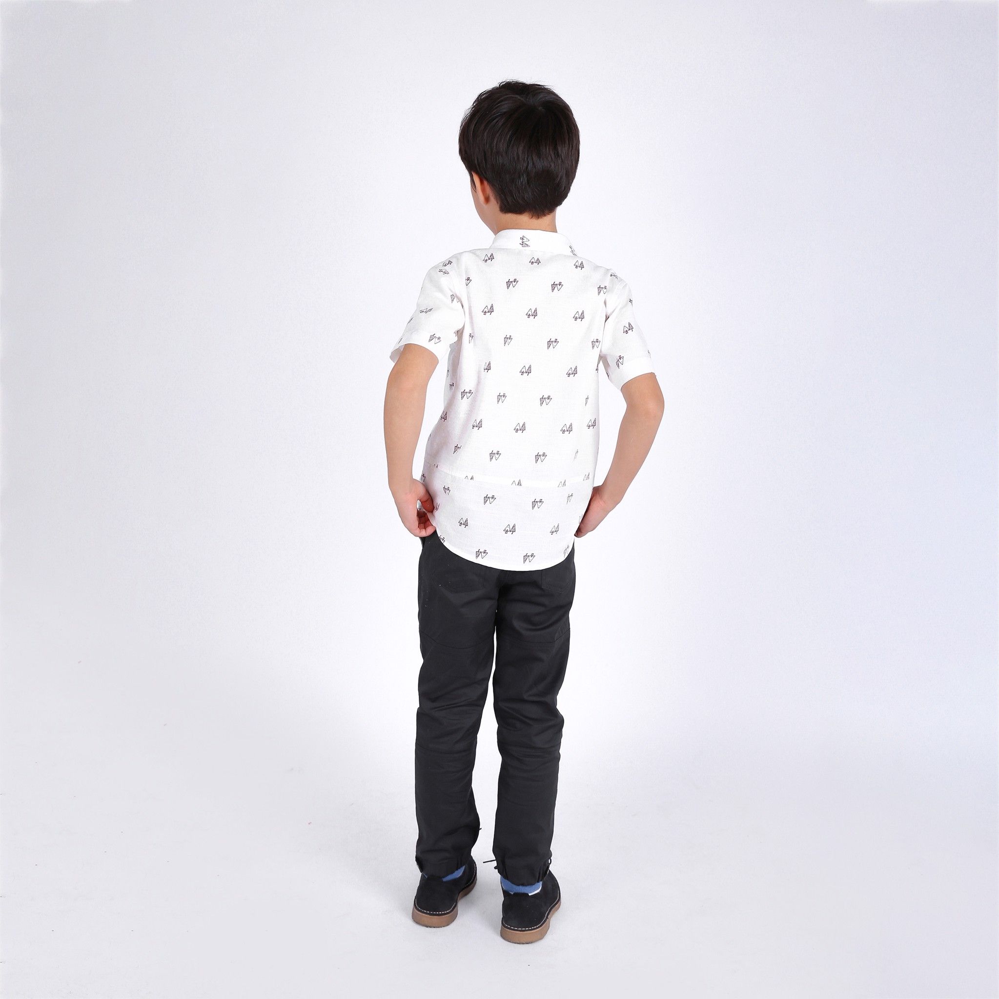 Quần dài bé trai Nicky - Khaki xám đen