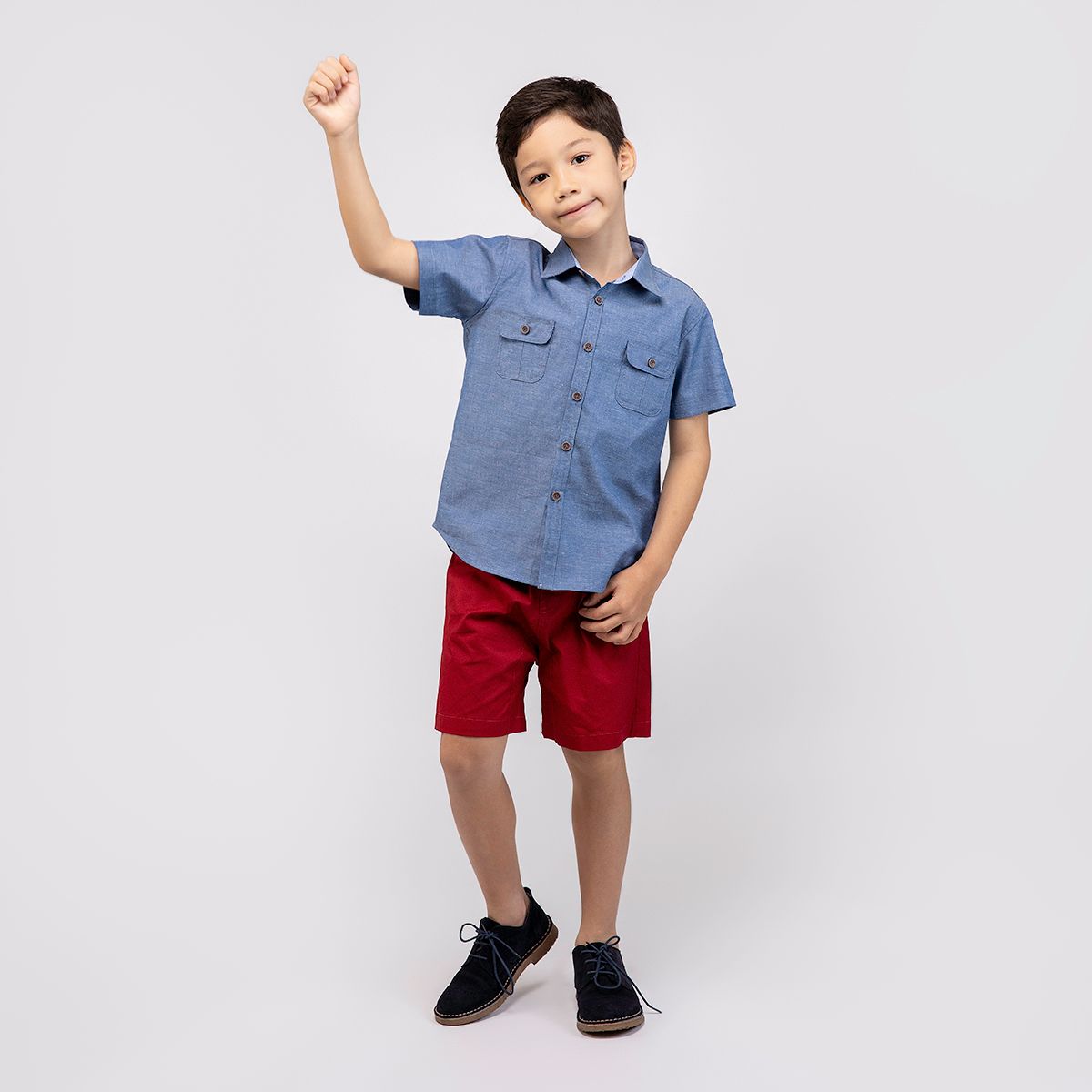 Áo bé trai Jeremy - Xanh đậm hạt nhiều màu