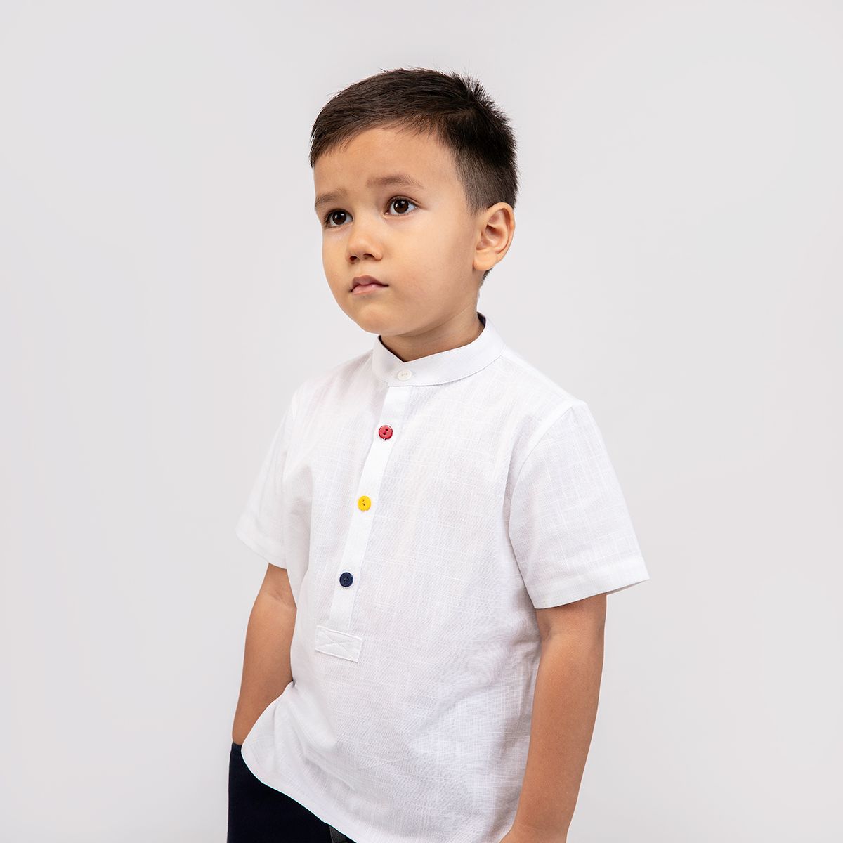 Áo bé trai Mike - Trắng xước