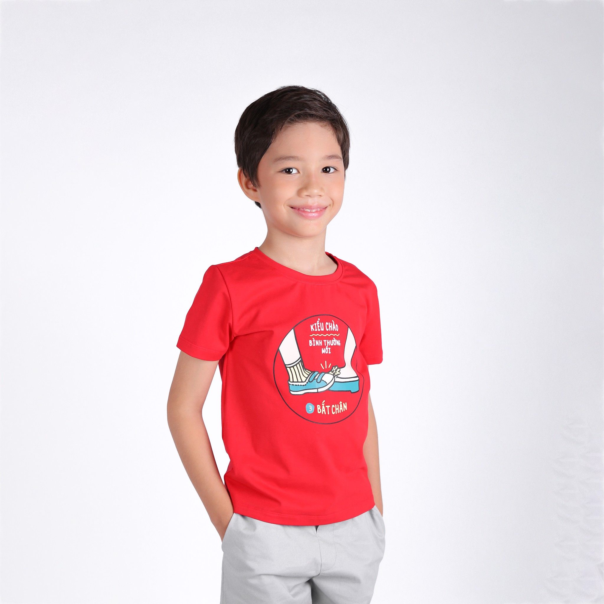 Áo bé trai thun Nicky - Thun đỏ