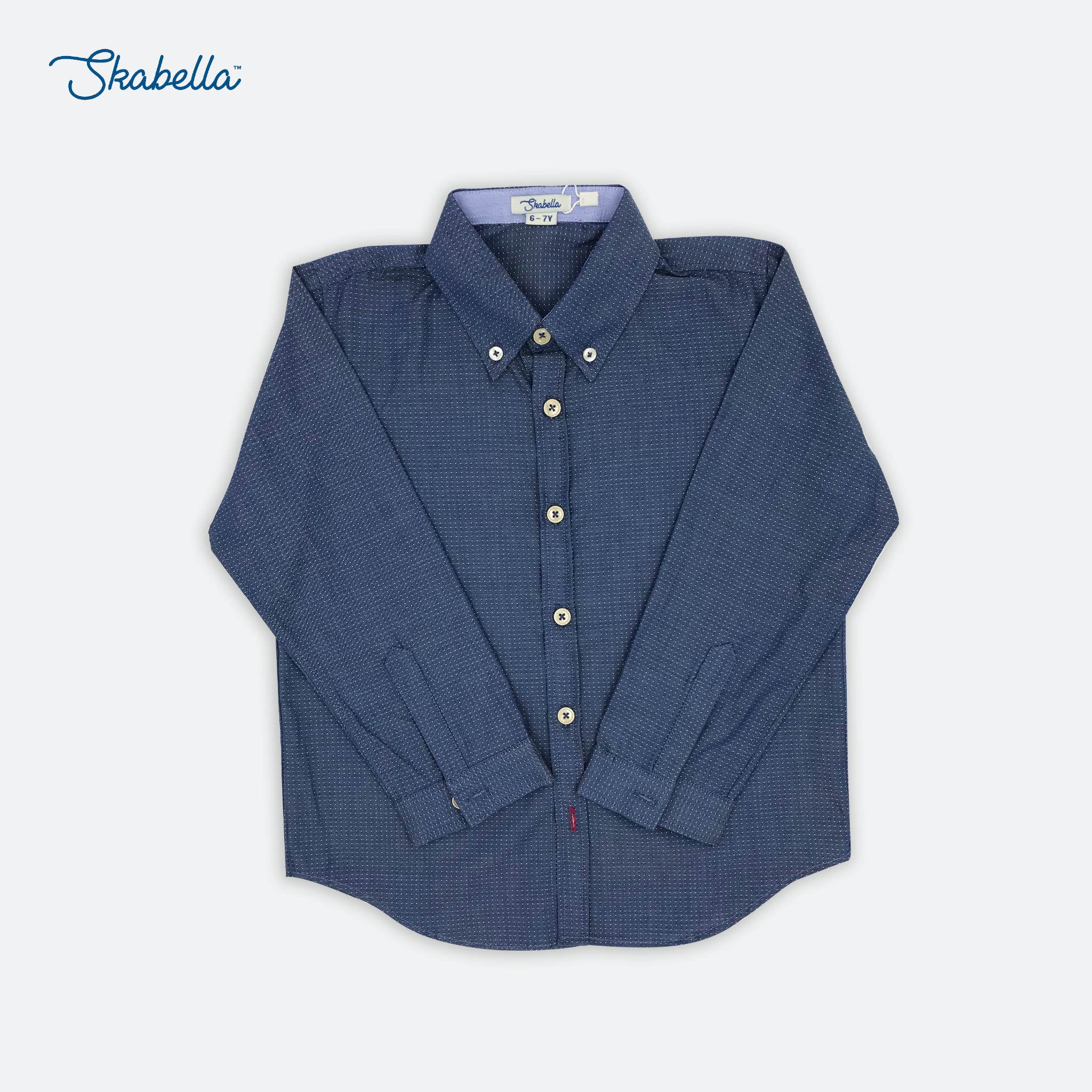 Áo BT Oxford - Denim chấm bi nhỏ