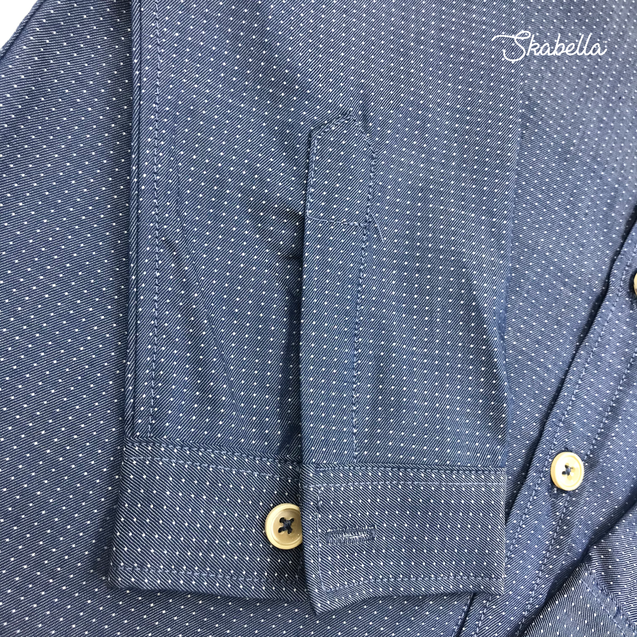 Áo BT Oxford - Denim chấm bi nhỏ